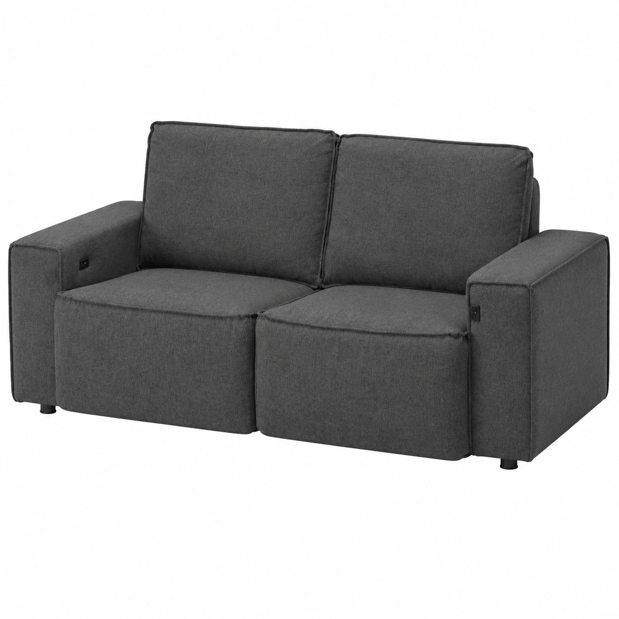 Divano Relax Elettrico a 2 Posti con Sedute Reclinate e Tessuto in Anthracite