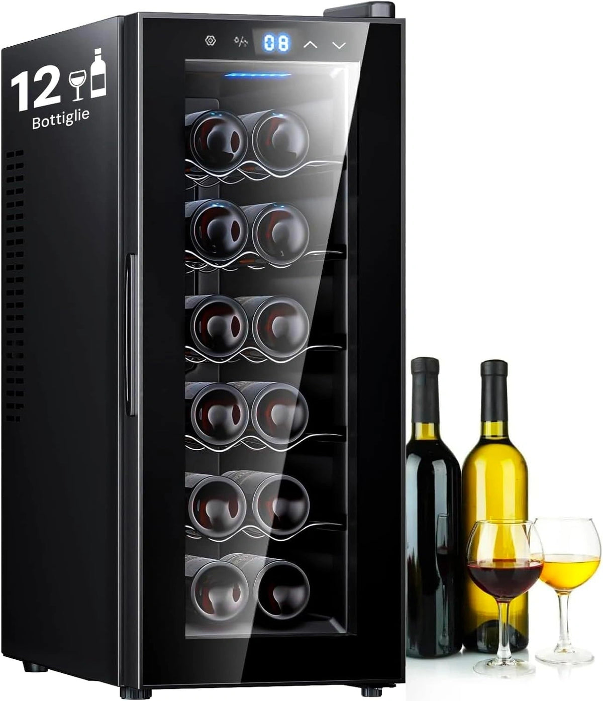 Wintem, Cantinetta refrigerata, 65W, 35L, con display digitale, a LED, silenzioso, Nero