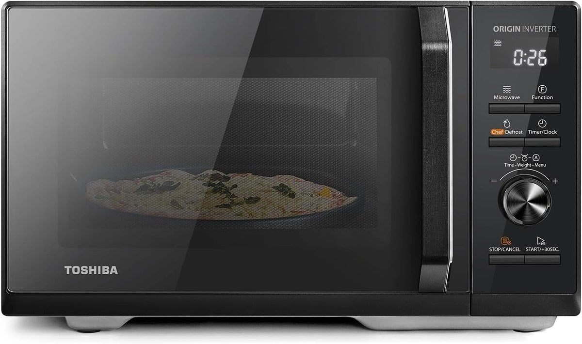 Toshiba 3-in-1, Forno a microonde, 900W, 1100W, 25 Litri, con tecnologia inverter, automatico, multifunzione, Nero