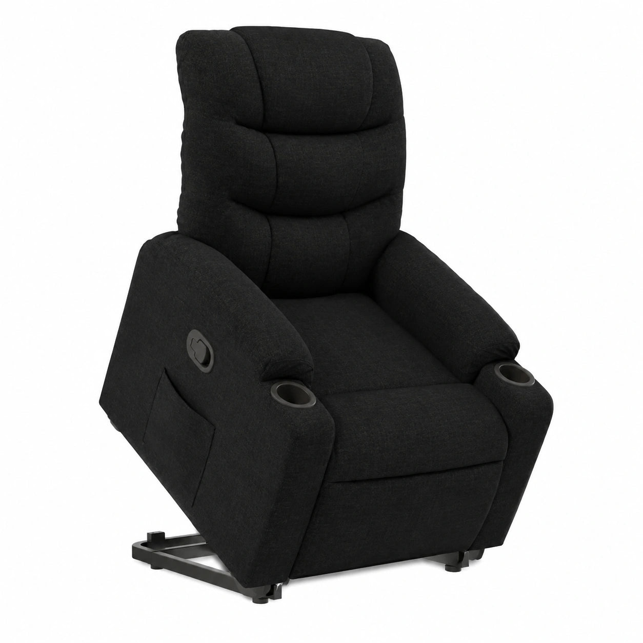 Poltrona Relax Elettrica Nero con Funzione Lift, Tessuto Traspirante, Dimensioni 75,5x93x99,5 cm, Ideale per Soggiorno e Camera