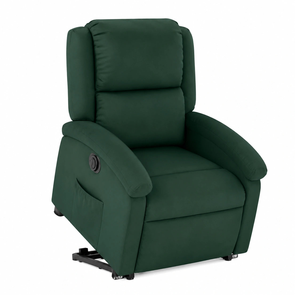 Poltrona elettrica reclinabile in velluto verde con funzione alzapersona, 71 x 86,5 x 99,5 cm, per soggiorno e ufficio moderno