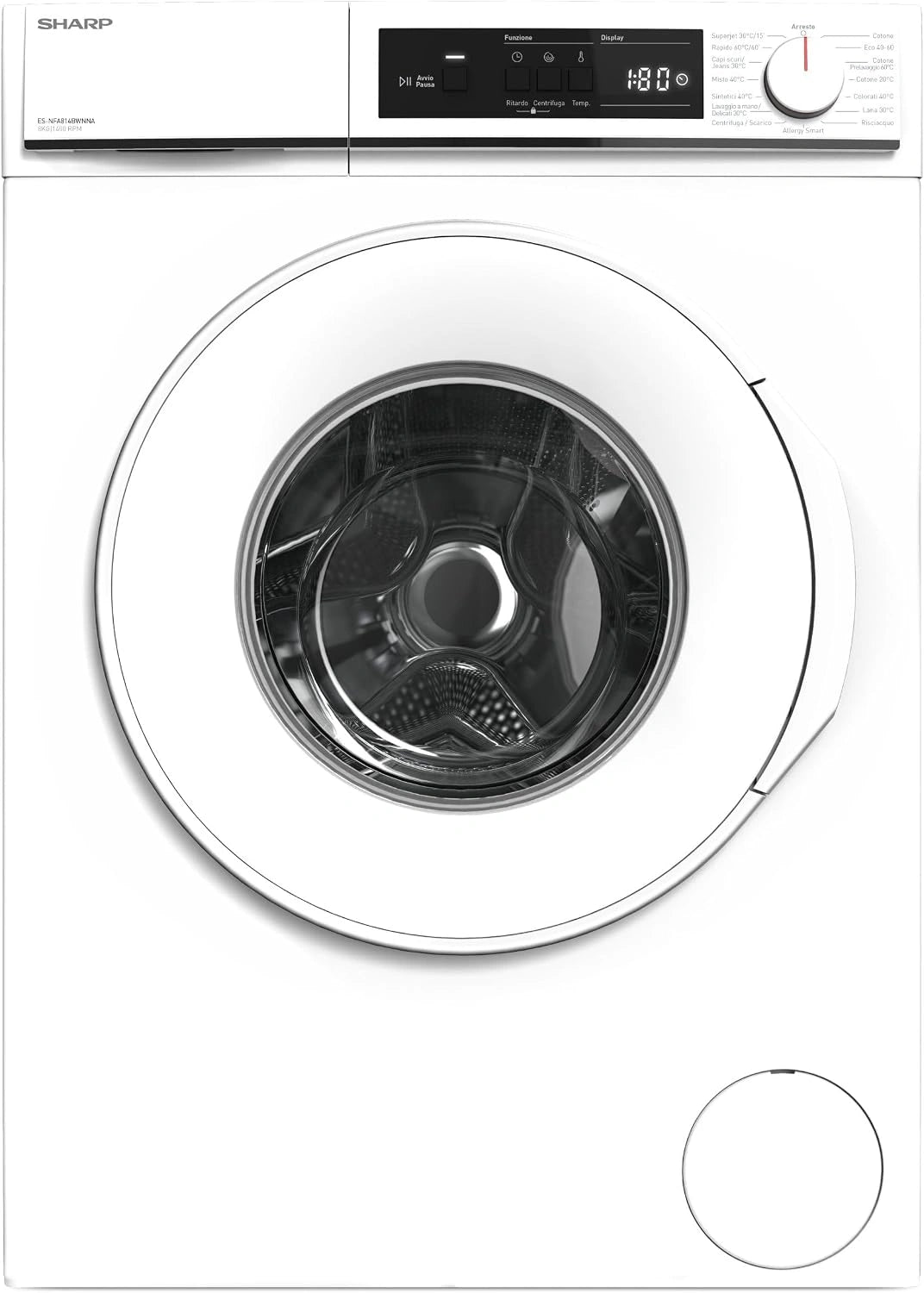 ES-NFA714BWNNA, Lavatrice, 8 Kg, con tecnologia inverter