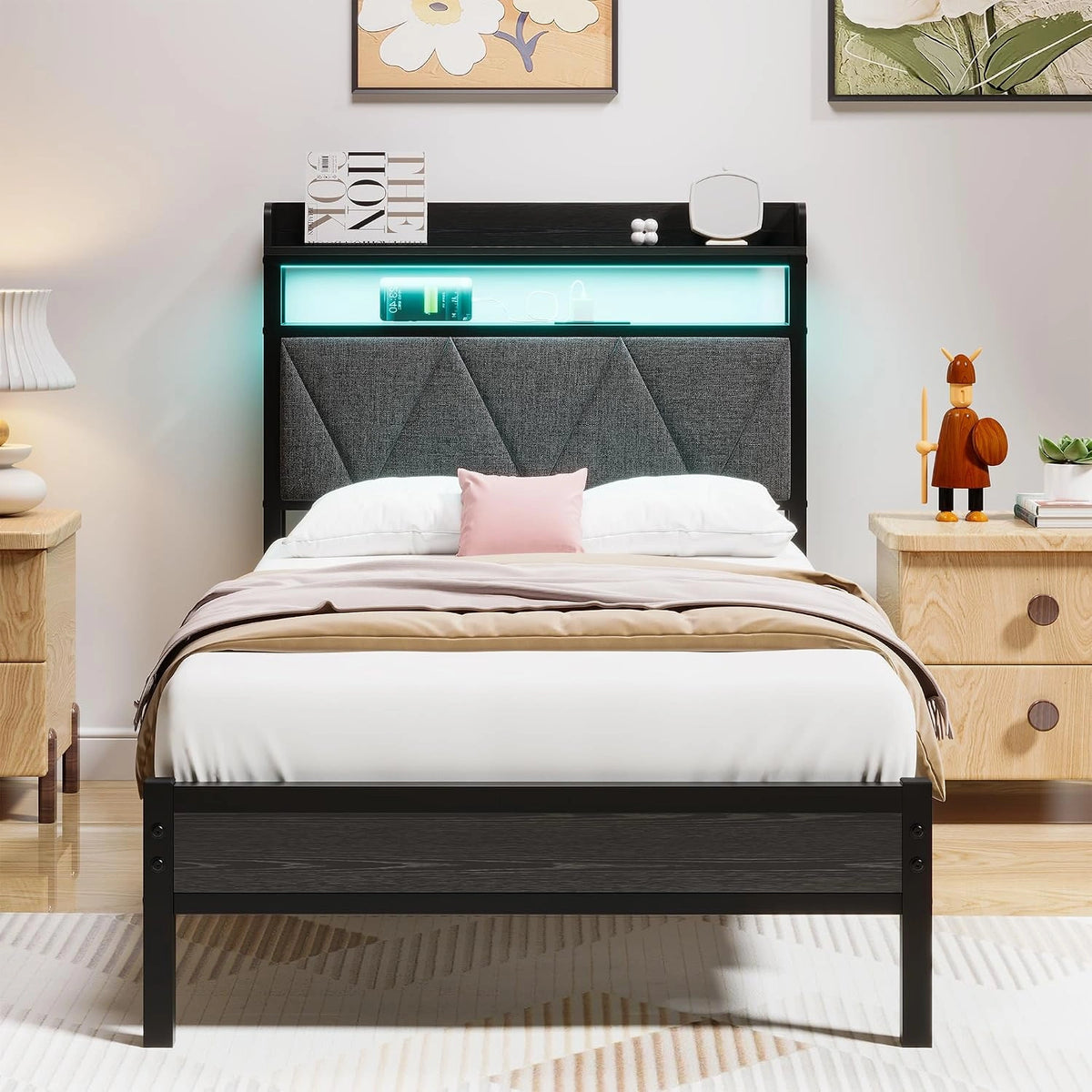 Letto, 200 cm, a LED