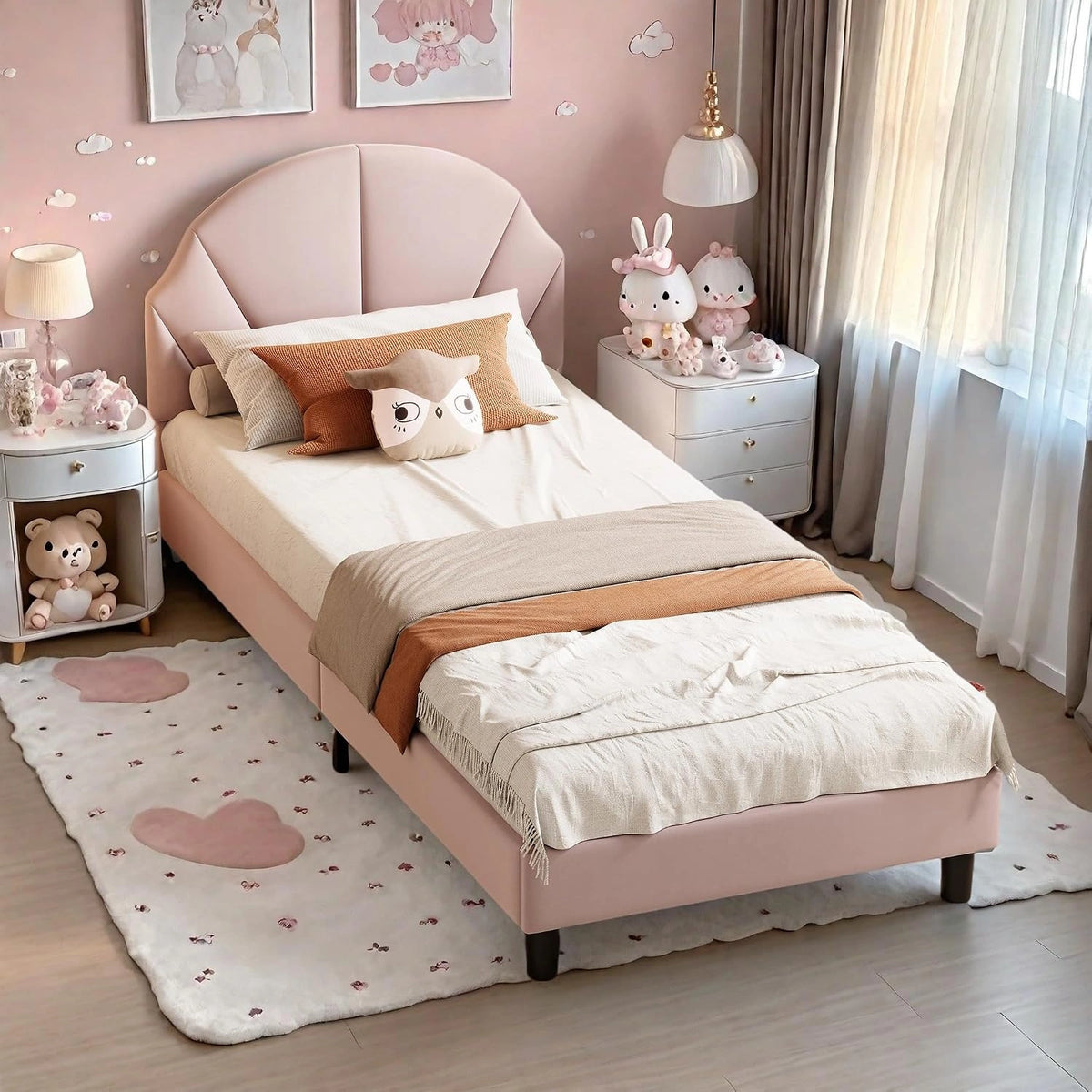 Letto, 200 cm, regolabile, Rosa