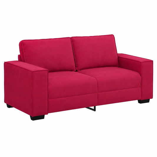 Divano in Velluto Rosso a 2 Posti 180x78x84 cm