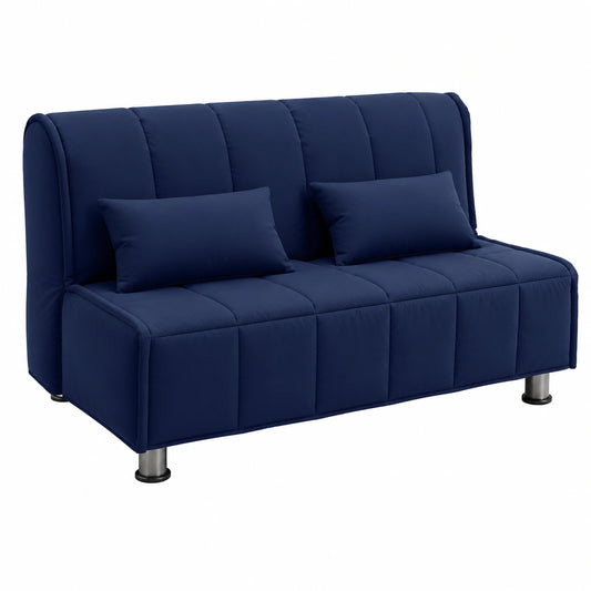 Divano Letto Matrimoniale Ortopedico Richiudibile con Rivestimento Removibile e Cuscini Supersoft Blu