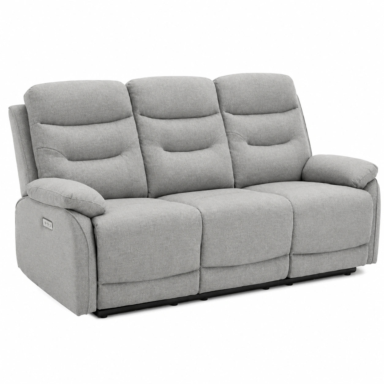 Divano Andromeda 3 posti con recliner elettrico tessuto grigio