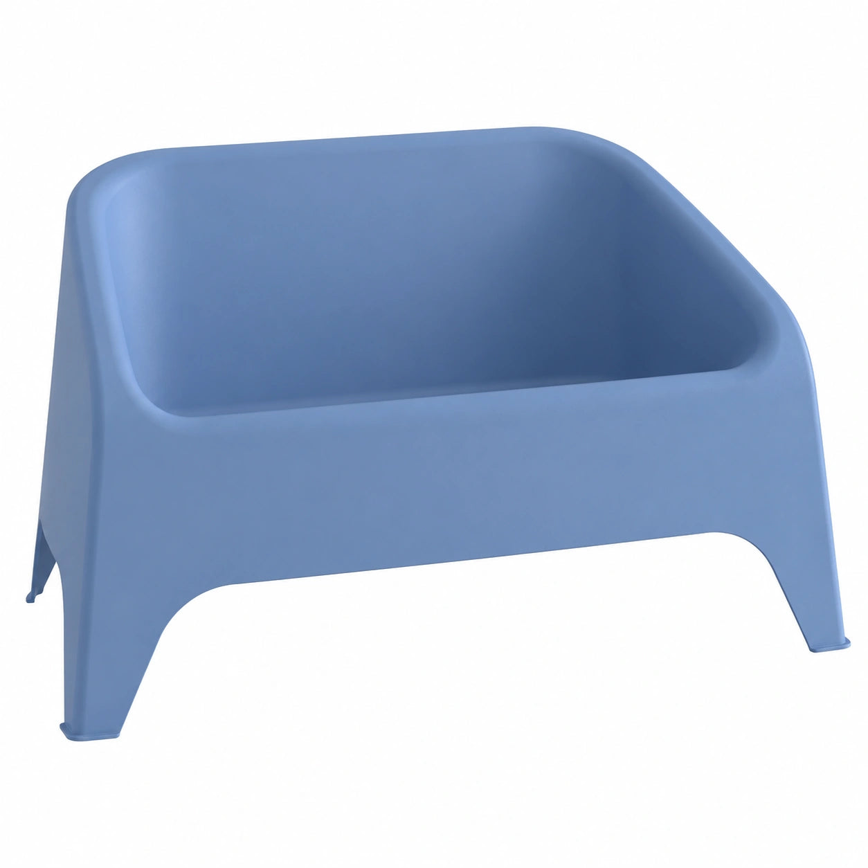 Divano a 2 posti Matera, blu ceruleo, 115x75x66,5 cm, ergonomico e moderno, in plastica riciclata per interno ed esterno