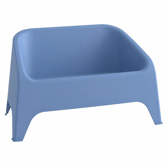 Divano a 2 posti Matera, blu ceruleo, 115x75x66,5 cm, ergonomico e moderno, in plastica riciclata per interno ed esterno