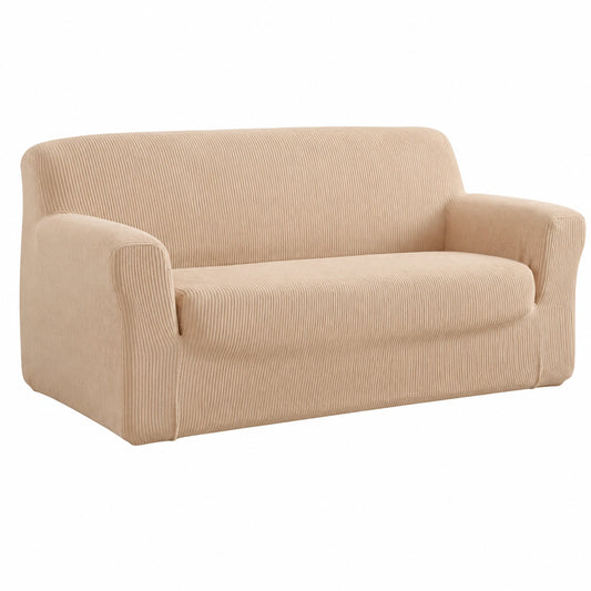 Copertura Divano Biestendibile Poncho Comfort Beige per 3 Posti 180-230cm con Profumo per Armadi