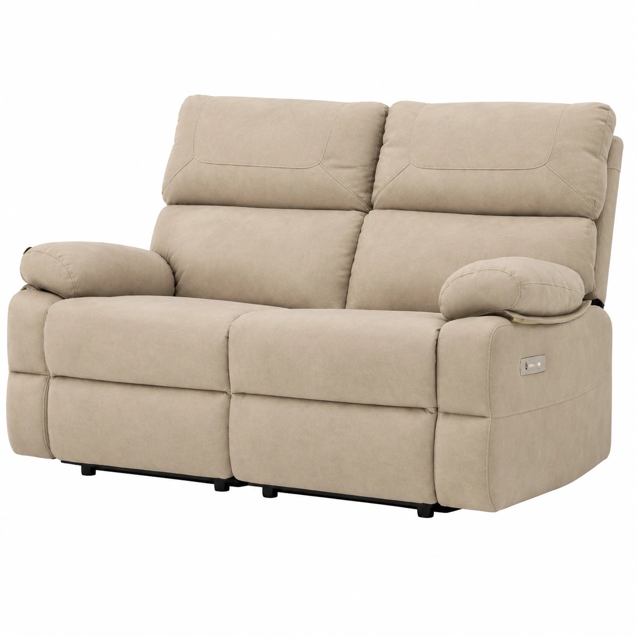 Divano Cassiopeia 2 Posti con Recliner Elettrico e Rivestimento in Tessuto Beige