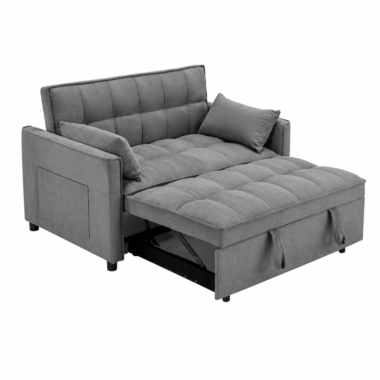 Divano Letto PALERMO con Cuscini - Comfort e Stile Moderno e Classico (Grigio)