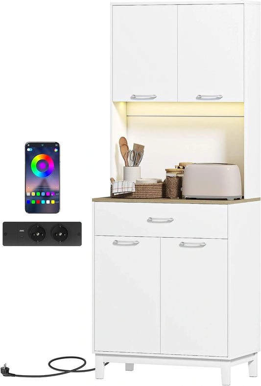 HOMCOM, Prodotto per casa e tempo libero, a LED, portatile, Bianco