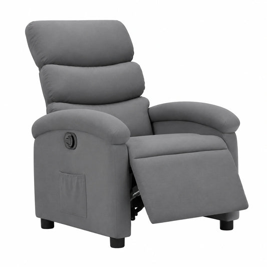 Poltrona reclinabile elettrica in tessuto antracite con motore, ideale per salotto e camera da letto, divano moderno per adulti, supporto fino a 110 kg