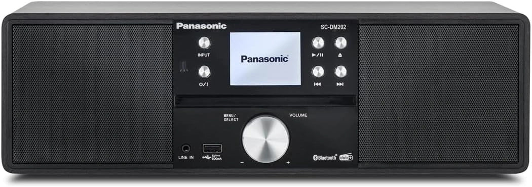 Panasonic SC-DM202EG-K, Prodotto per casa e tempo libero, 24W, con Bluetooth, con telecomando, con display digitale, Nero
