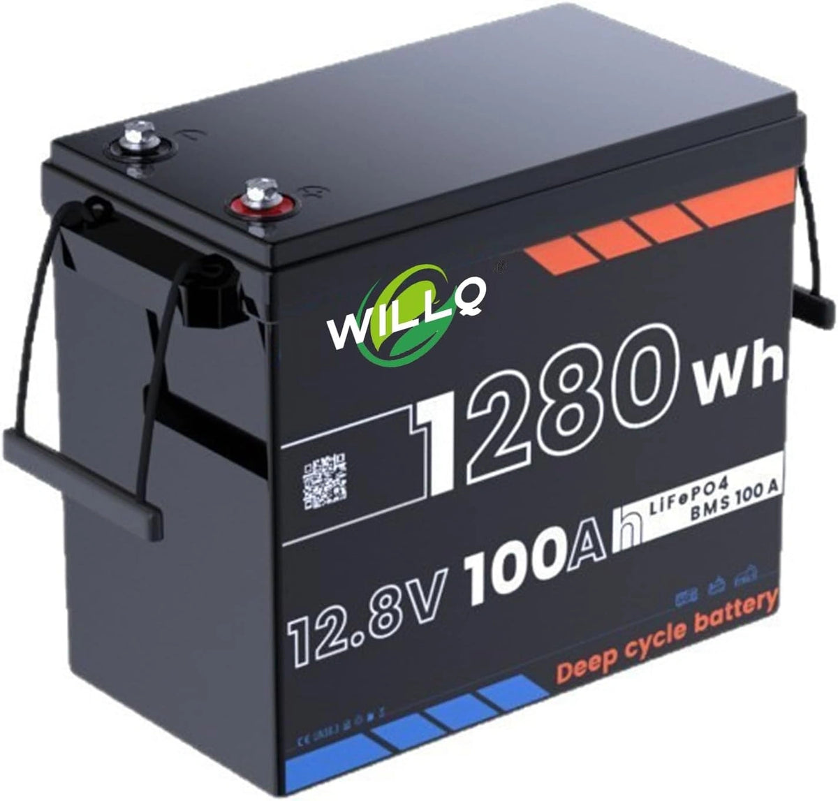 Batteria ricaricabile, 12V, 100Ah, 1280W