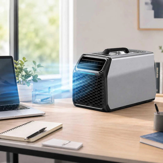 Climatizzatore portatile, 4000 Btu, con telecomando, portatile, silenzioso, Argento
