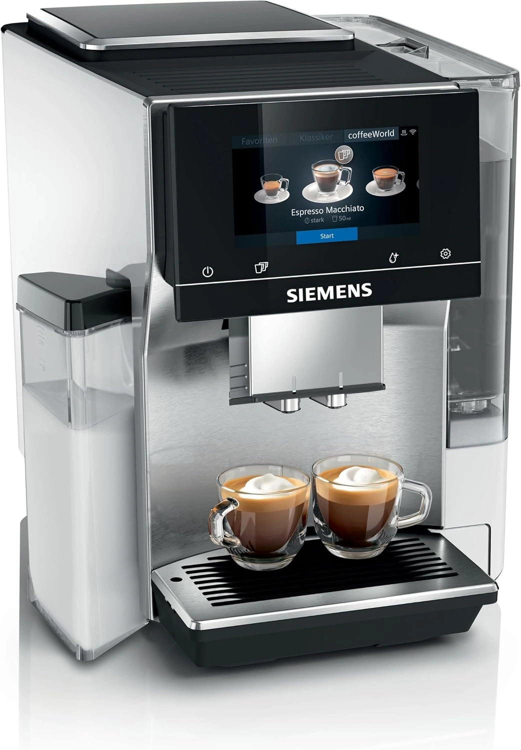 SIEMENS, Macchina da caffè, con display digitale, automatico, Bianco/Argento