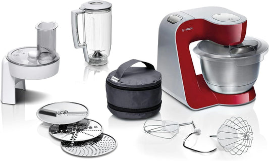 Bosch MUM58720, Robot da cucina, 3.9 L, Argento/Rosso