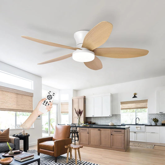 Ventilatore da soffitto, con telecomando, a LED, silenzioso, Bianco
