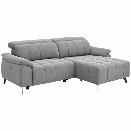 Divano Relax Elettrico in Tessuto Grigio con Angolo Destro - CELTIMO