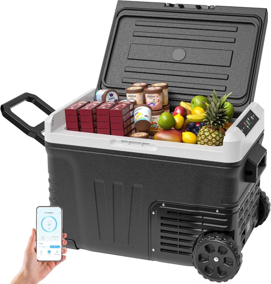 EUHOMY, Frigorifero, 12 V, 24 V, 240 V, portatile, con controllo intelligente