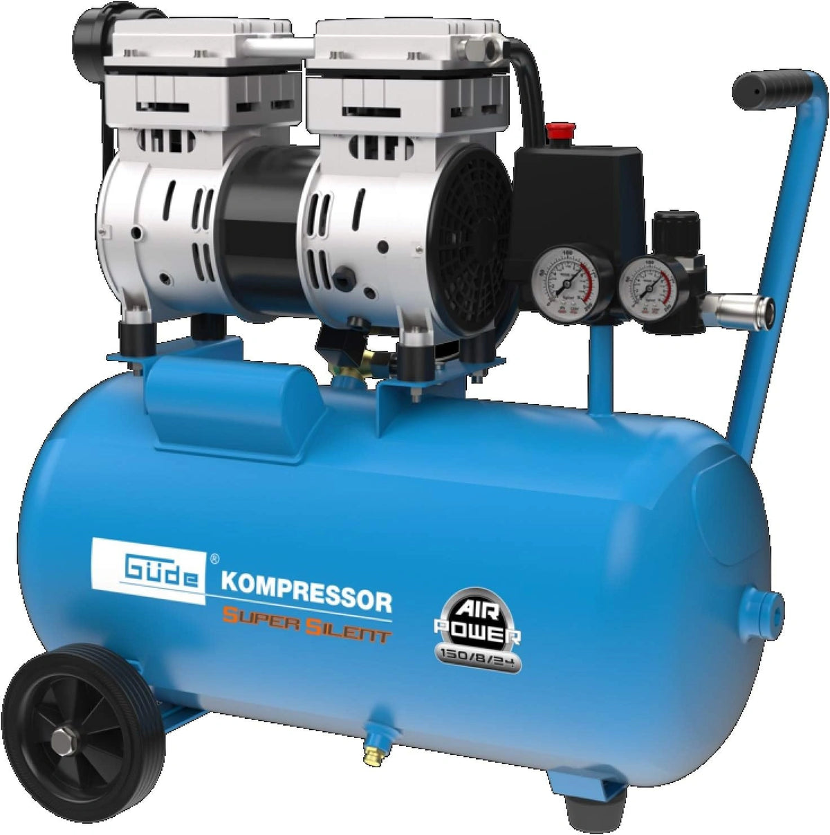 Güde, Compressore d'aria, 1100 W, 24 l, 130 l, silenzioso