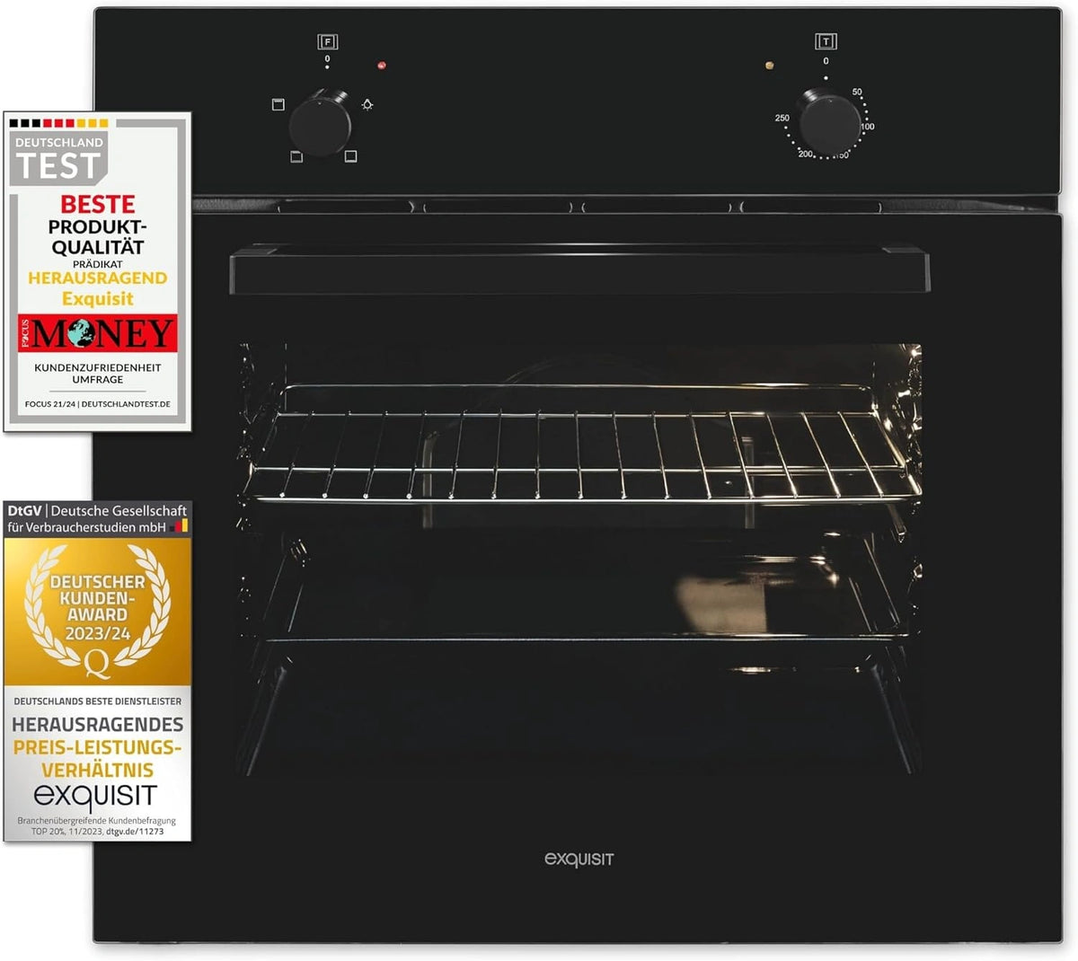 Exquisit, Forno elettrico, 59,0 l, 60 cm, Nero