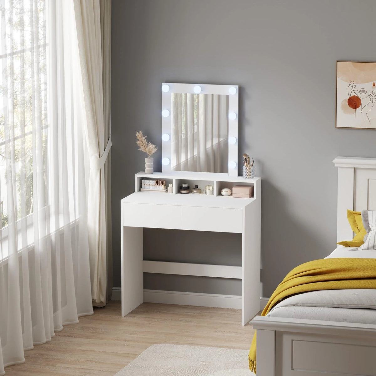 WestWood, Letto, a LED, Bianco