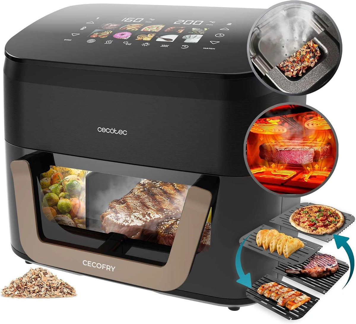 Cecotec, Friggitrice ad aria, 2200W, 10L, multifunzione
