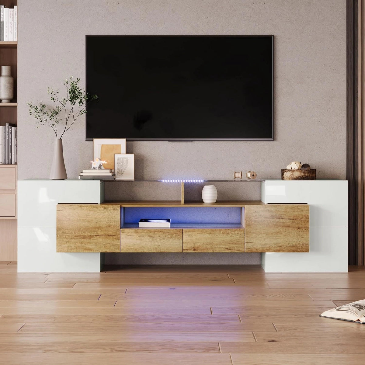 Mobile TV, Televisore, 200 cm, 80 Pollici, a LED, portatile, Bianco